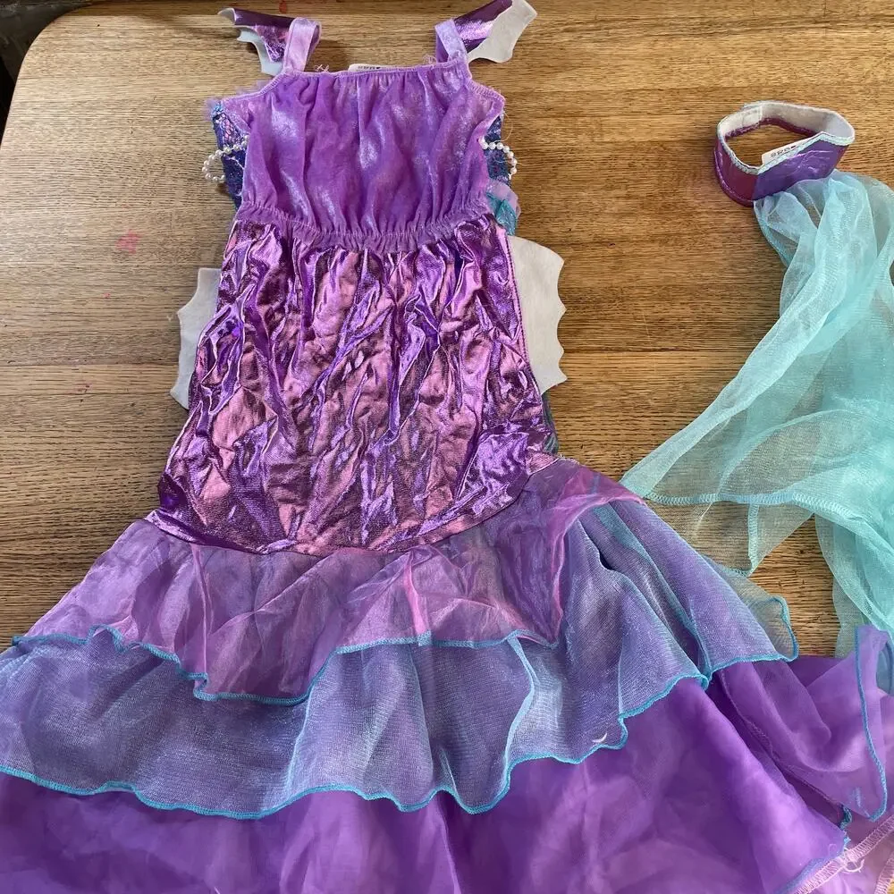 Blue & Purple Mermaid Princess Halloween Costume Size 7-8